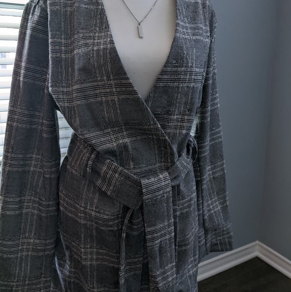 L'Academie Plaid Mini Trench Jacket | XL | NWT